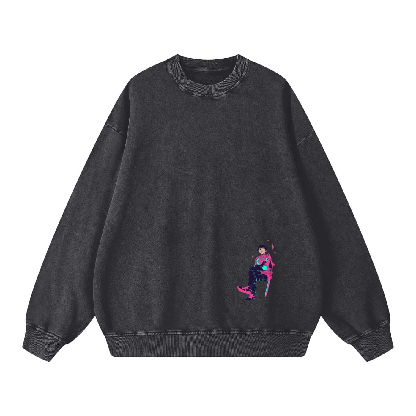 Black Swordsman Vintage Oversize Sweatshirt
